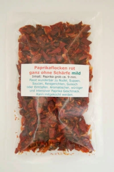 Preview: Paprikaflocken rot 9 mm Preview: Paprikaflocken-rot-9mm-Tüte
