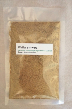 Preview: Pfeffer Schwarz gemahlen Preview: Pfeffer Schwarz gemahlen Tüte